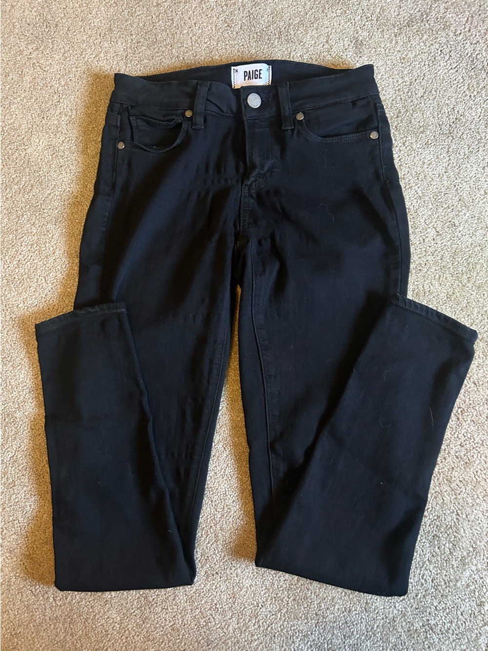 PAIGE Women’s Straight Leg Black Jeans